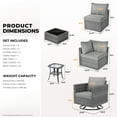 thumbnail image 3 of Ovios 8 Pieces Patio Glider Chair Set Outdoor Swivel Rocking Chairs with Side Table,Dark Gray, 3 of 7
