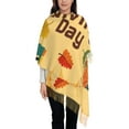thumbnail image 3 of Sigee Happy Thanksgiving Day for Scarf for Women Winter Warm Scarfs with Fringe, 3 of 8