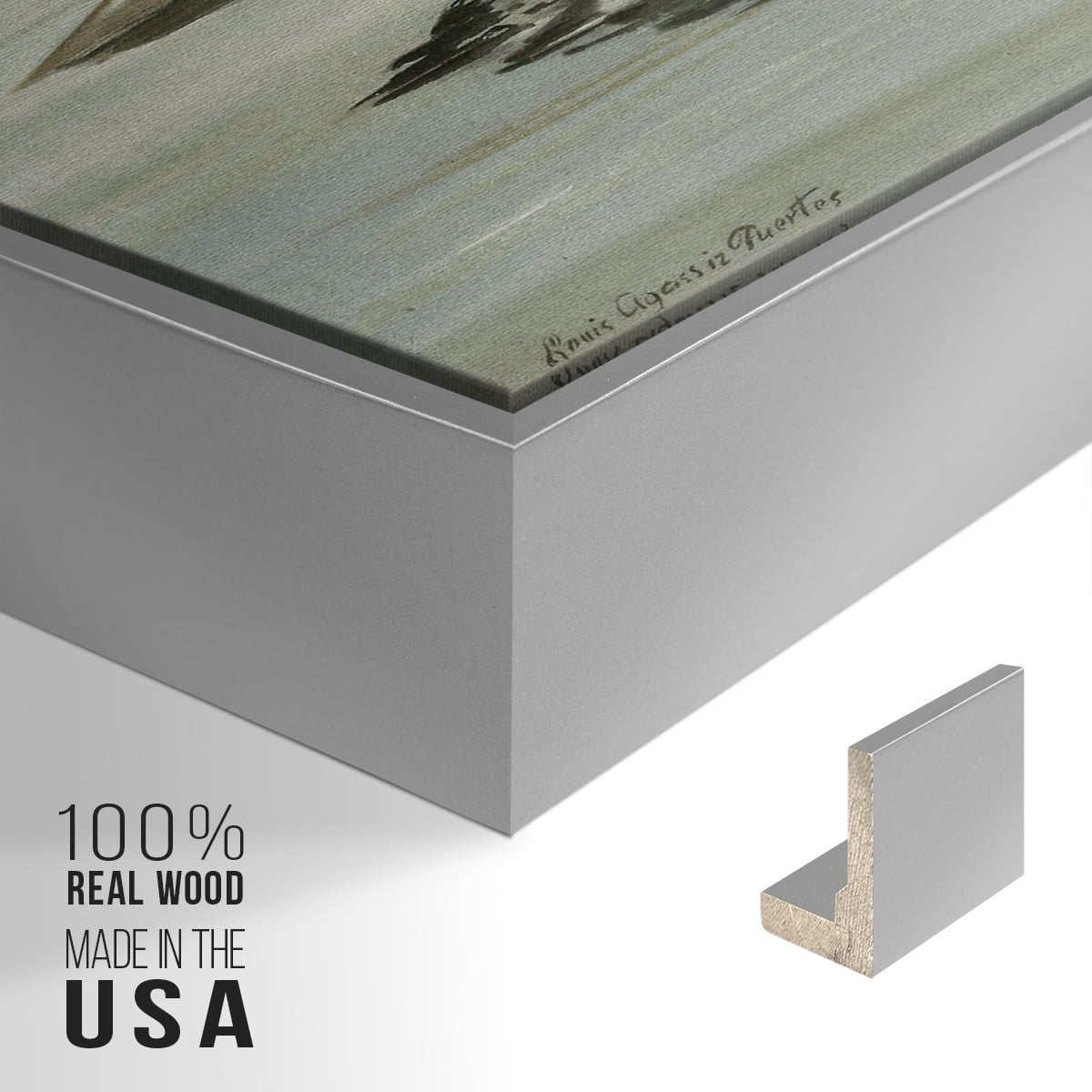 Vintage Animal Print-XIX By Wexford Home Framed in Silver Wood Gallery Wrapped Canvas 25 in. x 37 in.