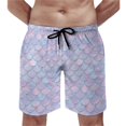 thumbnail image 1 of Colorful Mermaid Board Shorts Aqua Blue Scales Beach Short Pants Trenky Men Pattern Design Swimming Trunks Big Size 3XL, 1 of 5