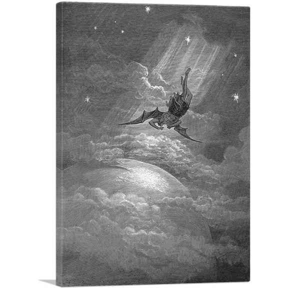 ARTCANVAS Paradise Lost Canvas Art Print by Gustave Dore - Size: 26" x 18" (0.75" Deep)