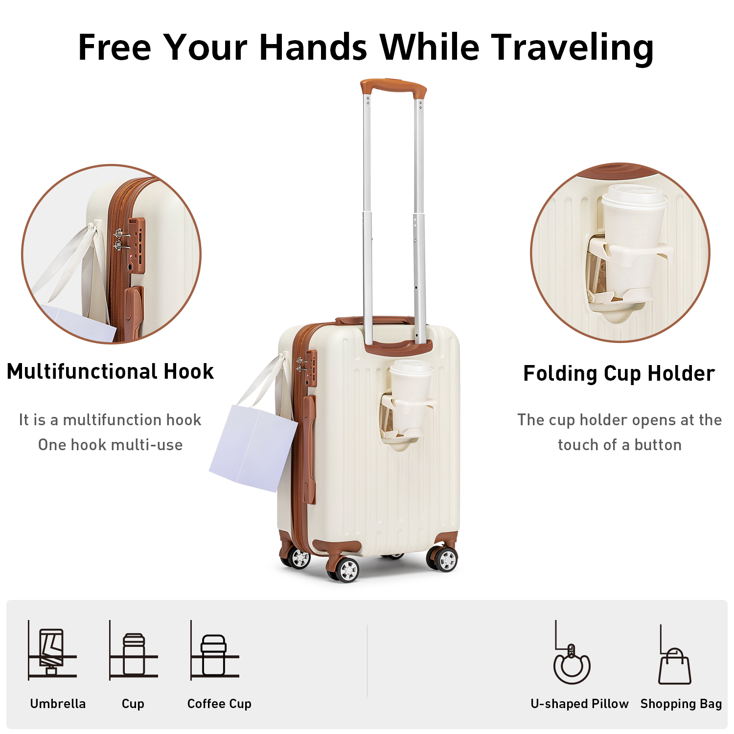 WEPLUS 20" Hardside Carry-On Luggage Set photo 3