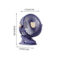 thumbnail image 2 of Ventilador de escritorio mini USB con clip, circulador de aire silencioso portátil de 5 W, 3 velocidades, carga USB-C, para hogar oficina dormitorio, blanco/beige/azul, 2 of 8