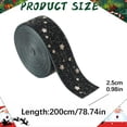 thumbnail image 3 of olkpmnmk Christmas Velvet Ribbon, Hot Stamping Printed Decorative Wired Ribbon Roll, Wired Edge Xmas Ribbon for Christmas Tree, Gift Wrapping, DIY Craft Bow Making, Wreath Garland Home Party Decor, 3 of 4