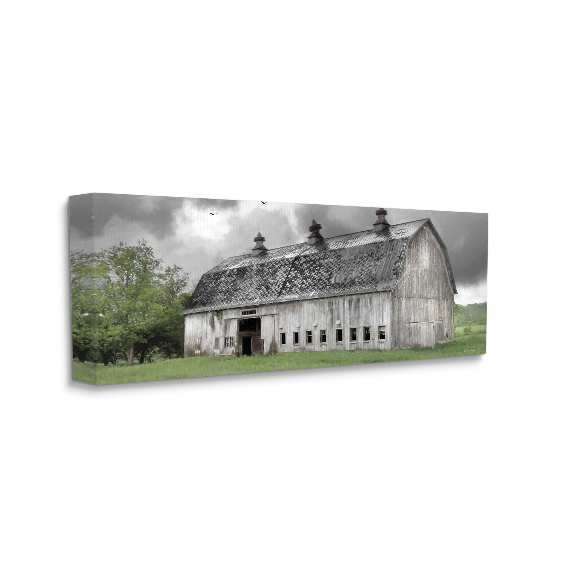 Stupell Farmland Barn Overhead Clouds Landscape Photography Gallery Wrapped Canvas Print Wall Art