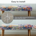 thumbnail image 6 of Psesaysky Watercolor Hummingbird Wildflower Dining Bench Covers, Stretch Long Bench Slipcover Scratch Resistant Polyester Spandex Bench Seat Cover for Bedroom, 6 of 9