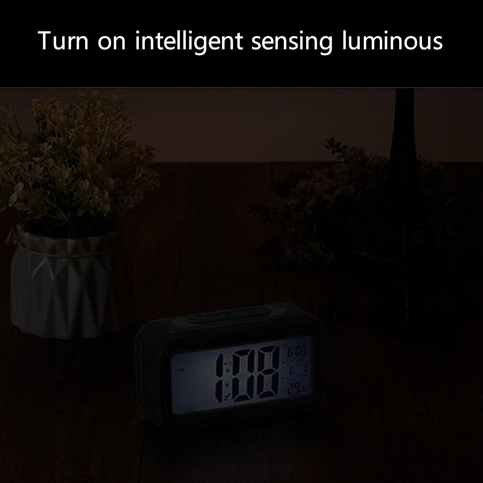 3 Set of Digital Alarm Clock With Background Lighting LCD Display Temperature Monitor Snooze Alarm With Smart Clock Calendar