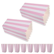 MLINS 24pcs Small Pink Striped Popcorn Holders Movie Theater Snack Boxes Suitable For Birthday Party Snack Decorations And Picnic Treats