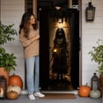 thumbnail image 7 of OCCOA Halloween Door Cover Scary Ghost Girl Holding Candle Hanging Decor for Front Door Porch Entryway Wall Haunted House Halloween Party Gift, B, 7 of 7
