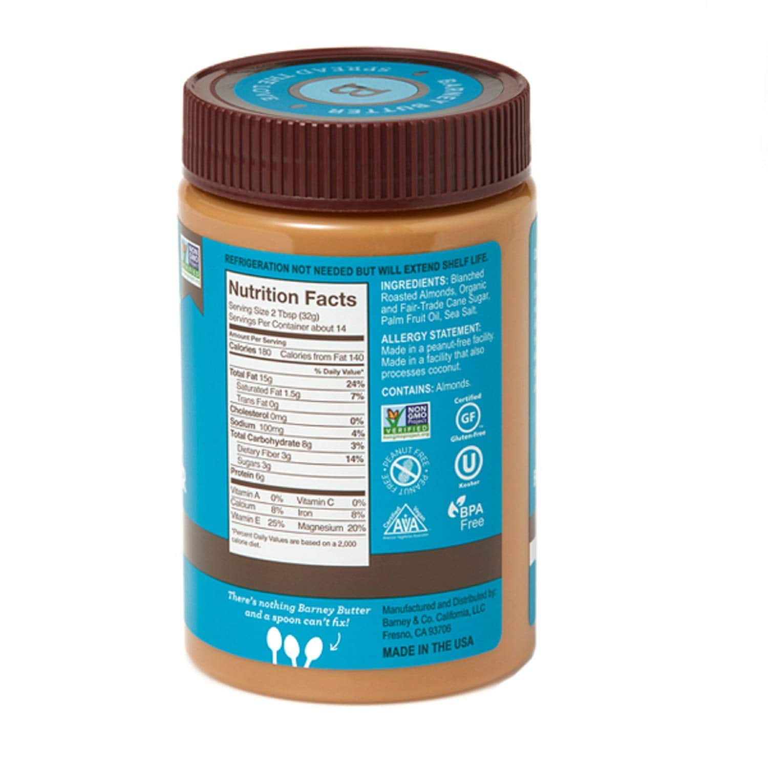 (6 Pack)Barney ButterAlmond Butter Smooth,16 oz.