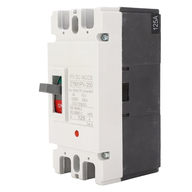 Interruptor Disyuntor De Batería Solar 2P, Capacidad De Ruptura 20KA Disyuntor De Caja Moldeada Plástico Termoendurecible 125A Corriente Nominal MCCB Para Granja