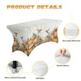 thumbnail image 6 of TSOVTHRID Polyester Table Covers, Fall Elegant Stretchy 6ft Table Cloth Fitted, Washable Elastic Tablecloth for Banquet, Festival, Party Autumn Decor, Pumpkin Hummingbird Sunflower Wood Grain Print, 6 of 7