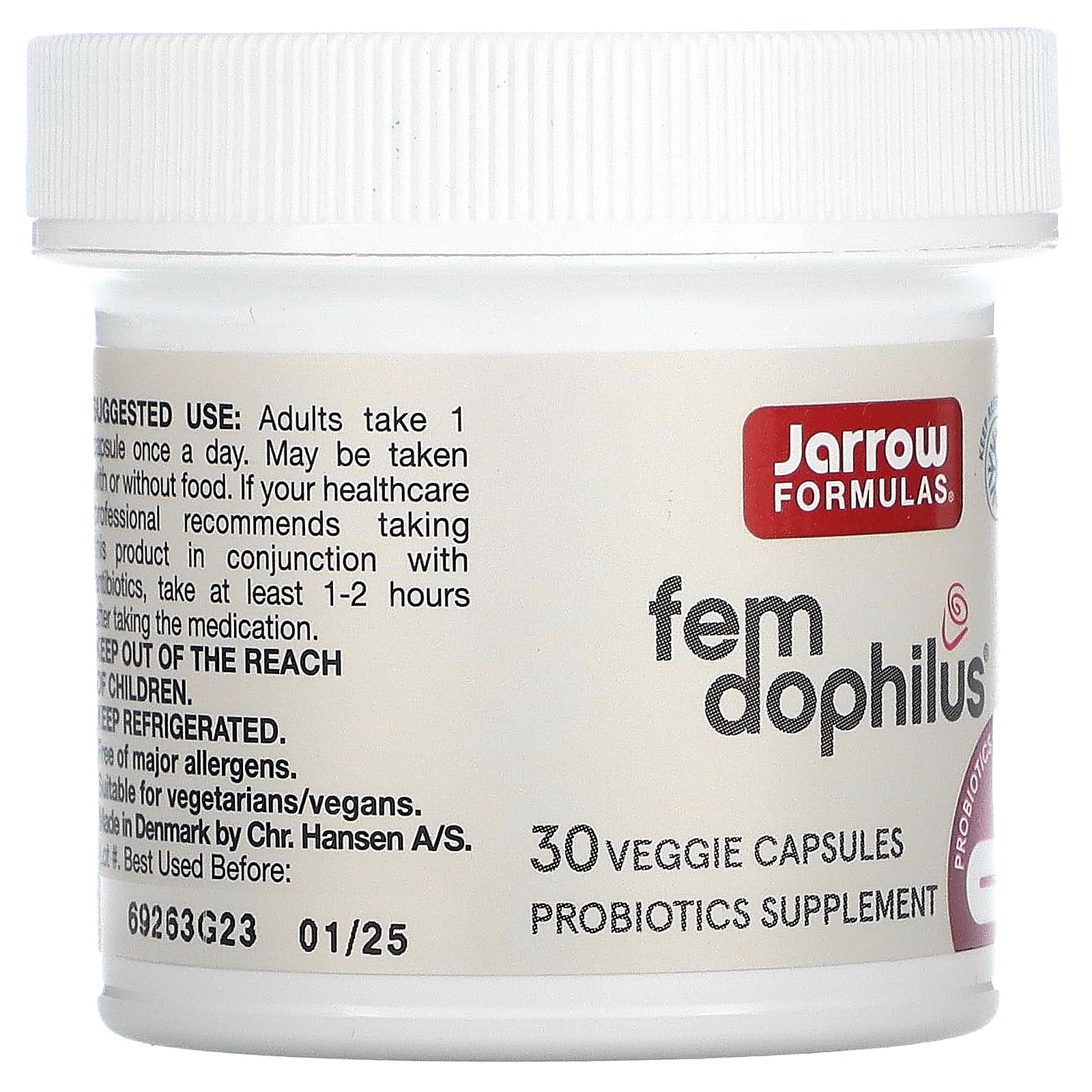 Jarrow Formulas Vegan Fem Dophilus, 5 Billion CFU, 30 Veggie Capsules
