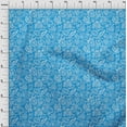 thumbnail image 4 of oneOone Viscose Chiffon Blue Fabric Jacobean Silhouette Flower Quilting Supplies Print Sewing Fabric By The Yard 42 Inch Wide, 4 of 4