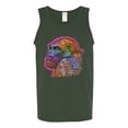 thumbnail image 3 of Colorful Neon Gorilla | Dean Russo Art Animal Lover Mens Tank Top, Forest Green, Large, 3 of 6