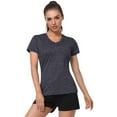 thumbnail image 4 of XMHJSMD Womens Tops Women V Neck Short Sleeve Moisture Wicking Athletic Shirts Sport Activewear Top (Dark Gray,Xl), 4 of 5