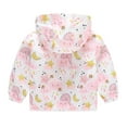 thumbnail image 4 of Zwiiyzr Baby Windbreaker Jacket Toddler Kids Boys Girls Windproof Jacket Trendy Cute Cartoon Flowers Rabbit Pattern Hooded Coat Rain Coat Baby Clothes Pink, 4 of 9