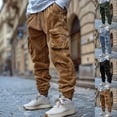 thumbnail image 7 of Mens Cargo Pants Sports Pants Cotton Pants Sweatpants Trousers Long Pants Light Blue, 7 of 7