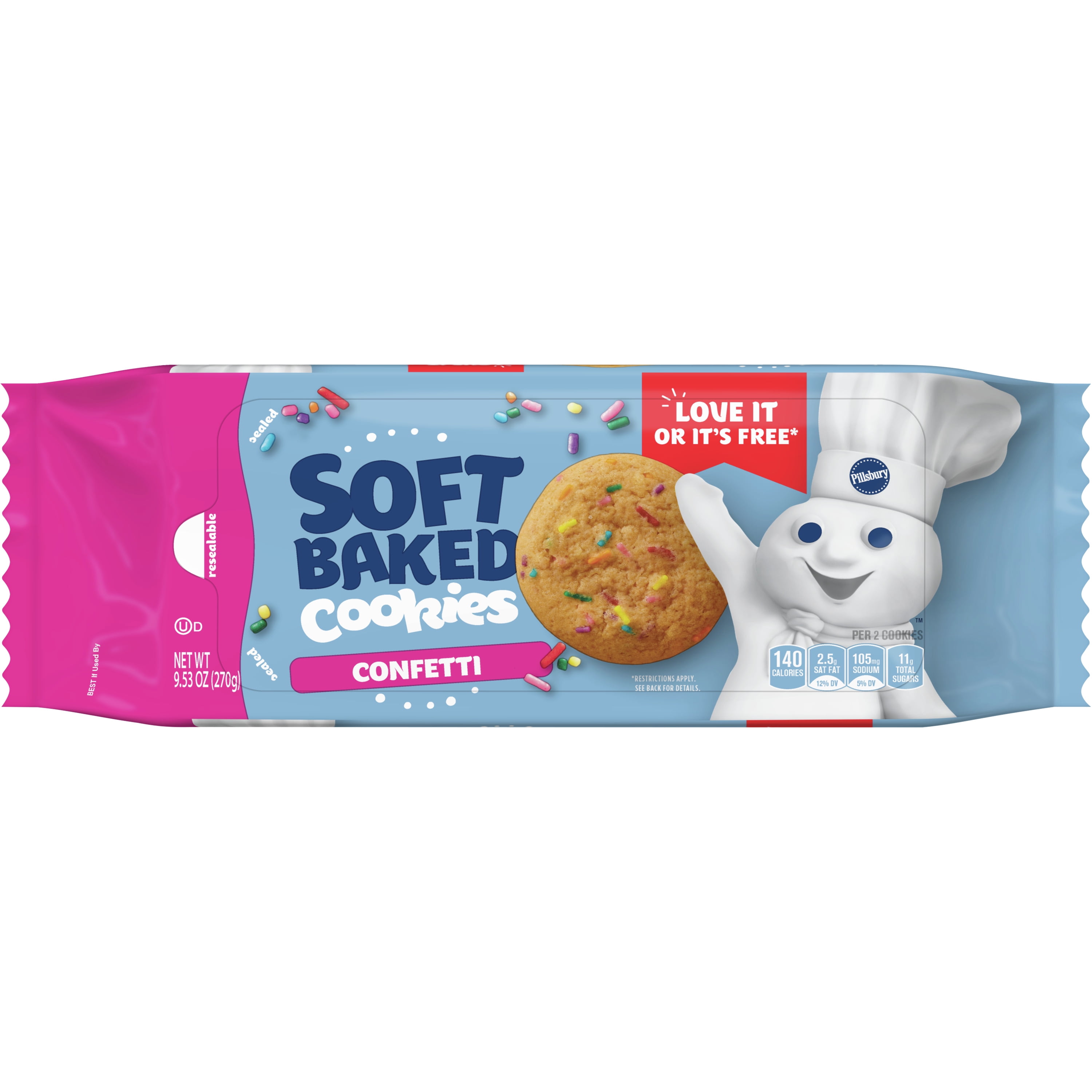 Pillsbury Soft Baked Cookies, Confetti, 9.53 oz, 18 ct