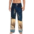 thumbnail image 2 of Lsque Starry Sky Sleep White Bear Print Men's Pajama Pants, Lounge Pant - Comfortable Home Wear,Elastic Waistband, Stylish Design-X-Large, 2 of 9
