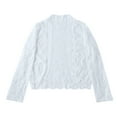 thumbnail image 3 of VSSSJ Women's Floral Lace Cardigan Long Sleeve Open Front Slim Fit Elegant Cardigan Tops Blouse White XXL, 3 of 7