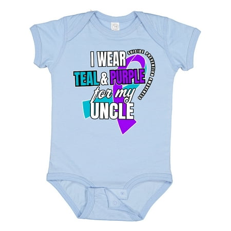 

Inktastic Suicide Prevention I Wear Teal and Purple for My Uncle Gift Baby Boy or Baby Girl Bodysuit