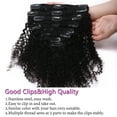 thumbnail image 3 of SEGO Kinky Curly Clip in Hair Extensions Real Human Hair for Women Thick Brazilian Hair Natural Black, 3 of 8