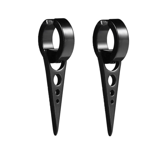 1 Pair Men Geometric Titanium Steel Prevent Allergy Ear Clips Male Non Piercing Jewelry Earrings in black color. These men's clip-on earrings feature a modern geometric design with circular and triangular accents, made from rust-proof titanium steel to prevent allergies. Non-piercing design ensures comfortable wear without piercing pain. Ideal for weddings, parties, and daily use.