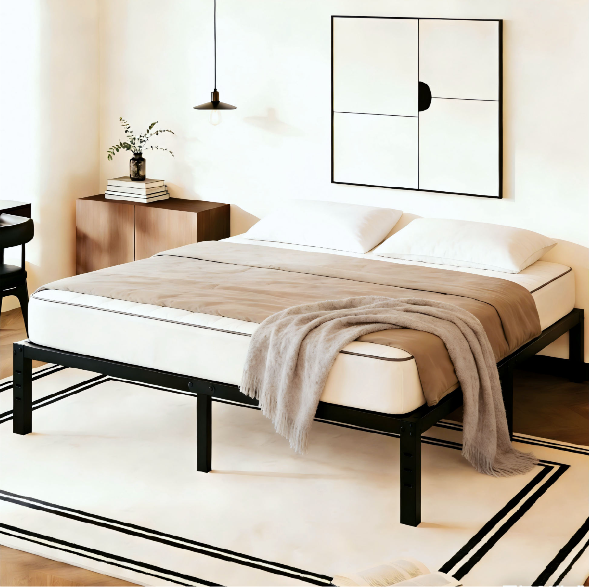 RLDVAY 14-Inch Queen Metal Platform Bed Frame, Black photo 5