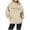 Beige, variant on Women's Letter Print Hoodies Long Sleeved Hoodie With Pockets Extra Long Zipper Hoodie