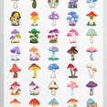 thumbnail image 4 of 35pcs-50pcs Colorful Mushroom Stickers Nature Cartoon Stickers Fantasy Stickers for Laptops Phones Suitcases, 4 of 9
