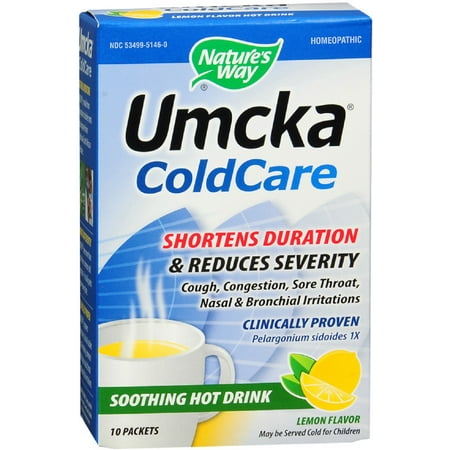 Nature's Way Umcka Cold Care Soothing Hot Drink Packets, Lemon 10 ea (Pack of