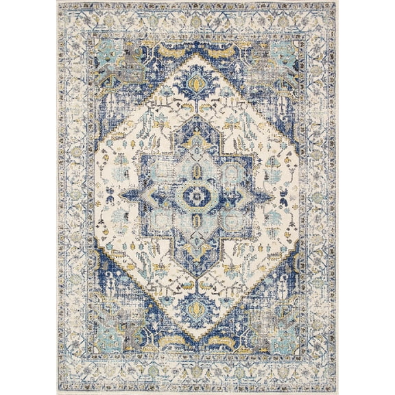 Pasargad Home Chelsea 4' x 6' Power-Loomed Ivory Rug - All Ages, Indoors