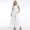 White, variant on High Waist Solid Satin Chiffon Palazzo Pants, Cropped Wide Leg 9/10 Length, Elastic Waist Women's Beach Dress Trouser