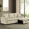 thumbnail image 6 of Furniture of America Chatell Fabric Cup Holders Sleeper Sofa Sectional in Beige, 6 of 9