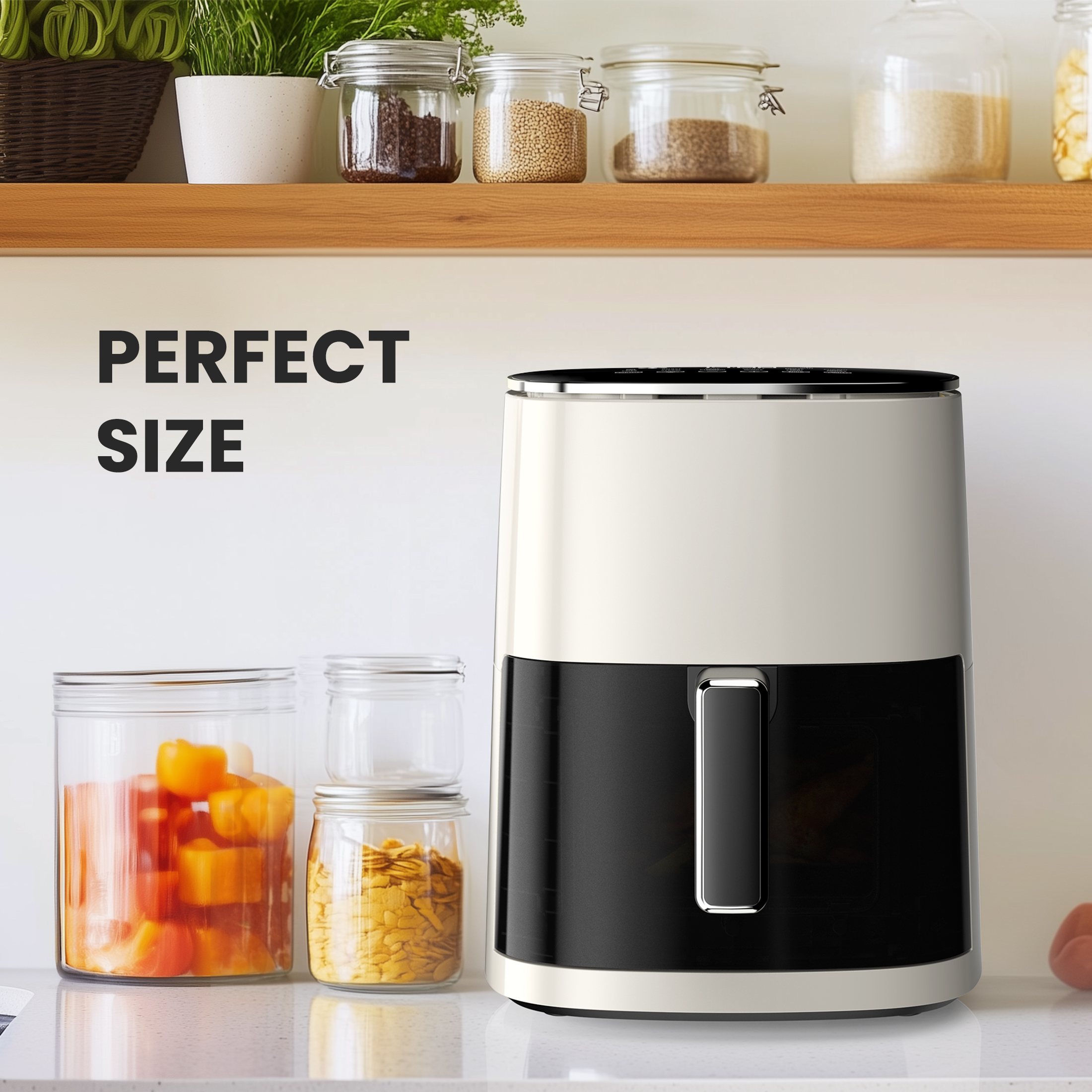 EDX 6-Quart Air Fryer with Digital LED Display, Beige photo 2