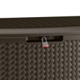 thumbnail image 2 of Suncast 124 gal Extra-Large Resin Deck Box – Wicker Design Outdoor Storage with Reinforced Lid - Java, 2 of 5