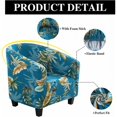 thumbnail image 3 of 1 Seater Armchair Cover, Chesterfield Stretch Toad Armchair Cover, Washable Club Lounge Armchair Cover, Easy to Install and Wash Armchair Cover, Blue Leaves, 3 of 5