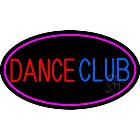 Dance Club LED Neon Sign 20" Tall x 37" Wide - inches Black Square Cut Acrylic Backing, with Dimmer - Premium built indoor Sign for Strip Club, Dance club, Décor, Bar.