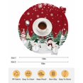 thumbnail image 6 of 15 Inch Round Placemats Set of 4, Red Christmas Snowman Non Slip Heat Insulation PP Table Mats, Xmas Snowflake Tree Winter Washable Place Mats for Kitchen Dining Party Table Decor, 6 of 7