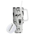 thumbnail image 2 of Ryvnso 30 oz Tumbler with Handle and Straw Retro Highland Cows Insulated Stainless Steel Travel Mug with Lid, 2 of 9