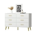 thumbnail image 2 of FURNIWAY 6-Drawer Bedroom Dresser with Wide Drawers and Metal Handles, Wood, 2 of 6