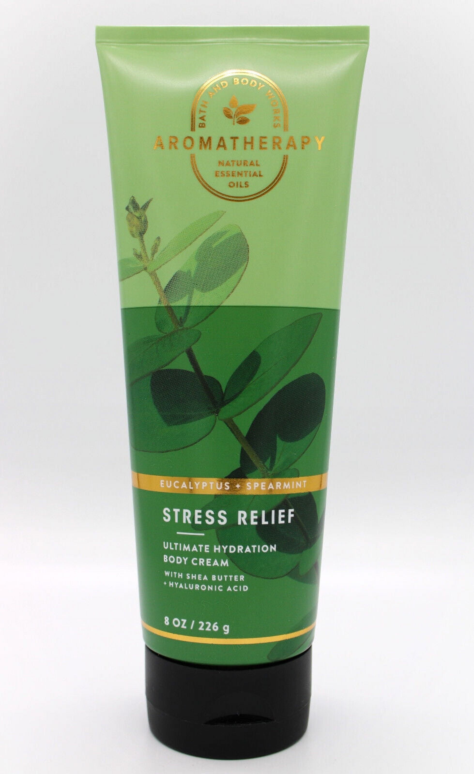 Bath and Body Works 2 Pack Aromatherapy Stress Relief Eucalyptus & Spearmint Body Cream. 8 Oz.
