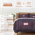 thumbnail image 6 of 3 Piece Purple Geometric Duvet Cover Set Twin Size, Microfiber Comforter/Quilt Cover with Corner Ties and 2 Pillowcases, Framed Abstract Art Modern All Season Soft Bedding with Zipper Closure, 6 of 8