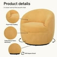 thumbnail image 3 of Roundhill Furniture Galleria 360 Swivel Teddy Sherpa Barrel Chair, Yellow, 3 of 7