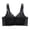 Black, variant on Women's Lace Panel Bra with No Underwire Solid Color Wireless Iiregular Hem Gather Underwear Pinks 32