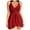 Red, variant on Women's Jumpsuit Padded One Piece Swimwear Bathing Suits Halter Slimming Deep V Neck Ruffle Sleeveless Skater Mini Dress Red L
