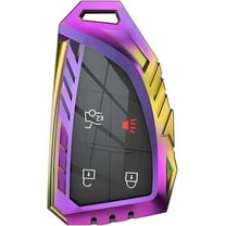 For Buick Key Fob Cover,Metal Cover for Buick Avenir Envision S 3 4 5 Button GMC Yukon Chevy Suburban Tahoe GMC with Keychain