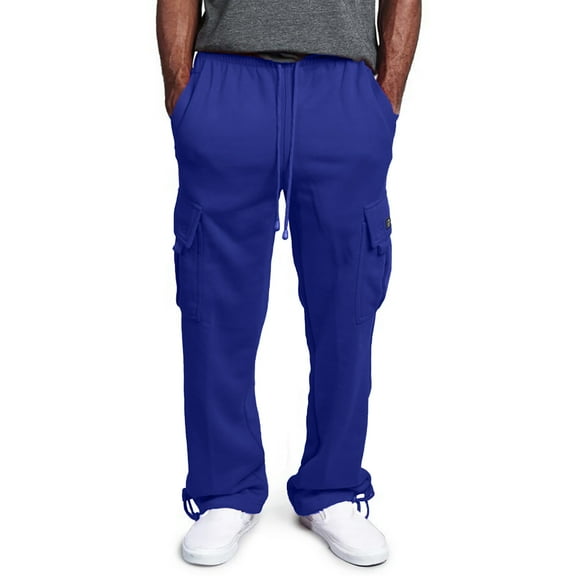 fartey Mens Casual Plus Size Pants Multiple Pockets Loose Fit Trousers with Drawstring Elastic Waist Sports Pant, 4XL-5XL