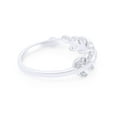thumbnail image 3 of Round Cut White Cubic Zirconia With Prong Setting Leaf Engagement Wedding Band Ring For Women's In 14K White Gold Plated 925 Sterling Silver Size -6.5, 3 of 7